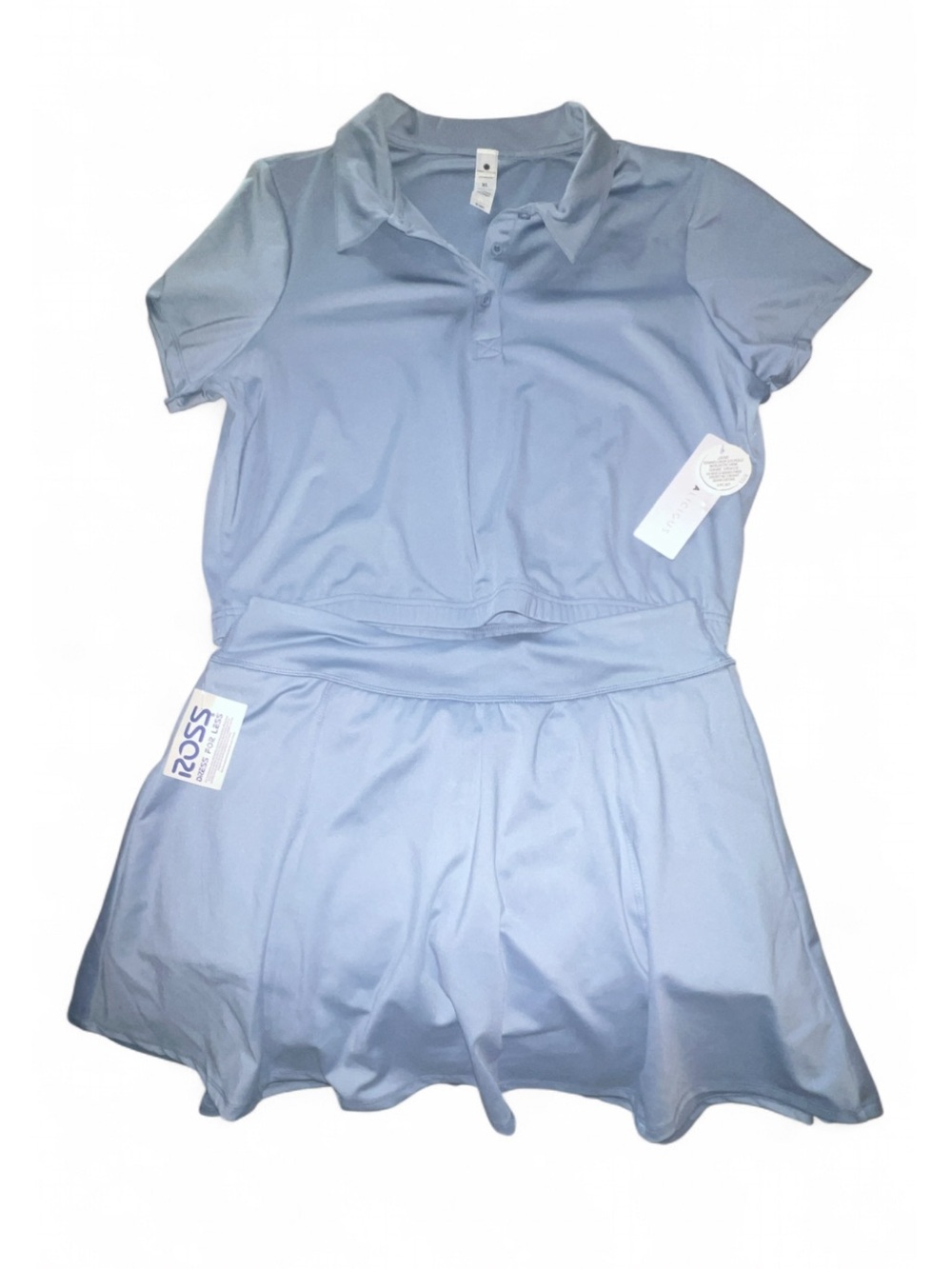 Yogalicious Rain Washed Light Blue Polo & Skirt Set